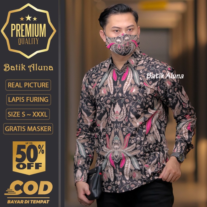 BATIK PRIA LENGAN PANJANG MEWAH PREMIUM ALUNA PRABUSENO SHANGHAI KERIS KEMEJA BATIK ACARA NIKAHAN KE