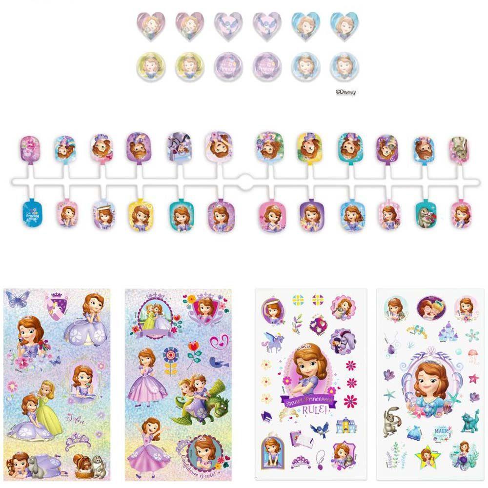 Agustina Anak Nail Art Set 3D Elsa Nail Foils Manicure Make up Mainan Kuku Palsu Self Adhesive Nail Art Dekorasi