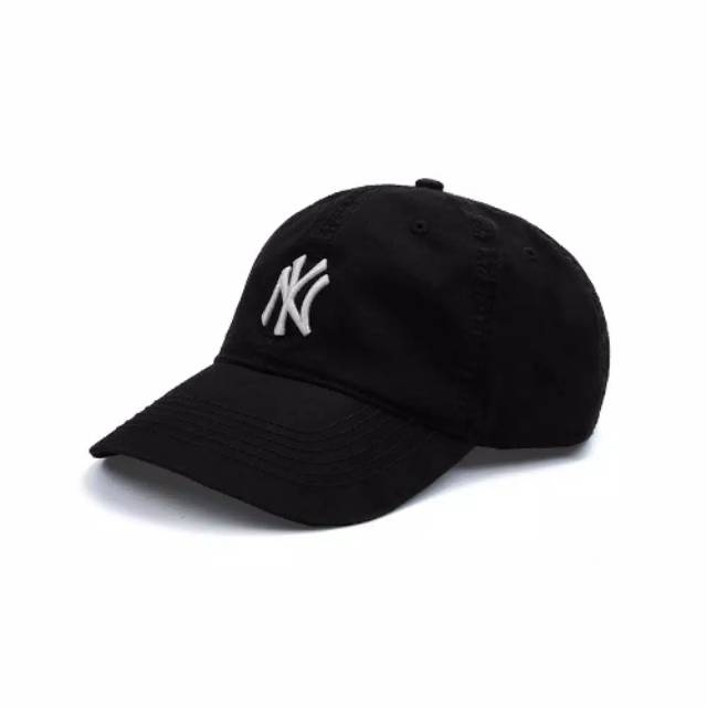 MLB Cap Yankees Logo Embroidered Original For Korea Market - Topi MLB Black White