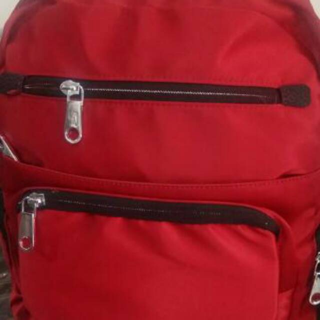 tas ransel wanita import merah gratis gantungan tas import