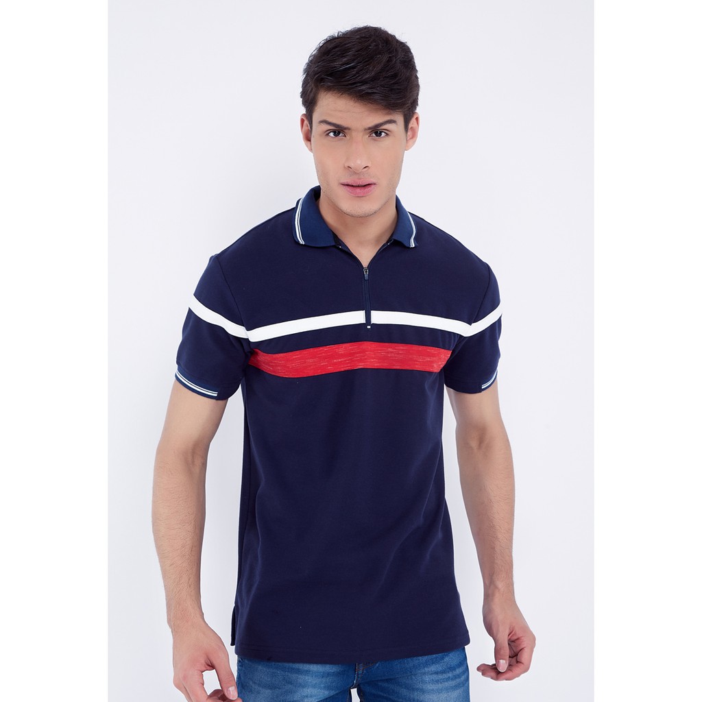  Kaos  Pria  Ryusei Polo Men Akeno Navy Shopee  Indonesia