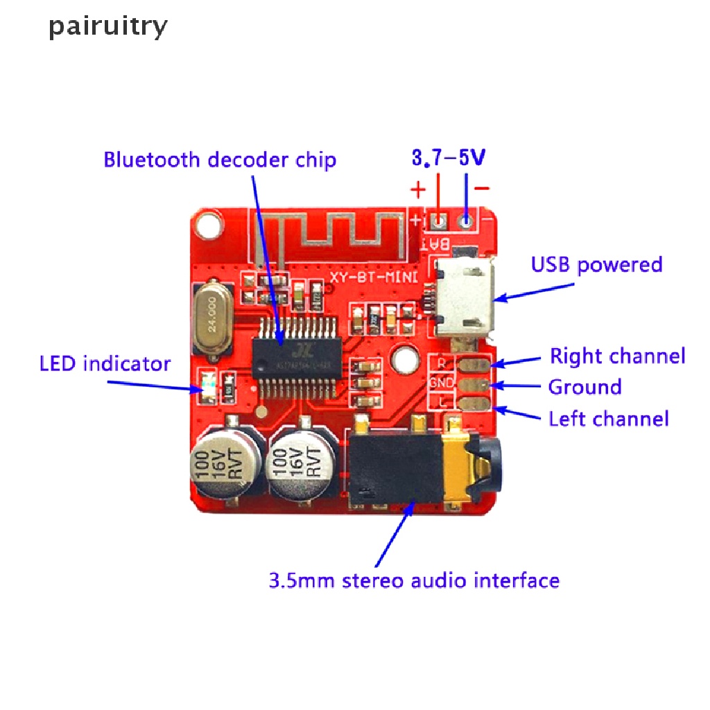 Prt Vhm-314 Papan Receiver Audio Bluetooth 5.0 Mp3 Lossless Decoder DIY PRT