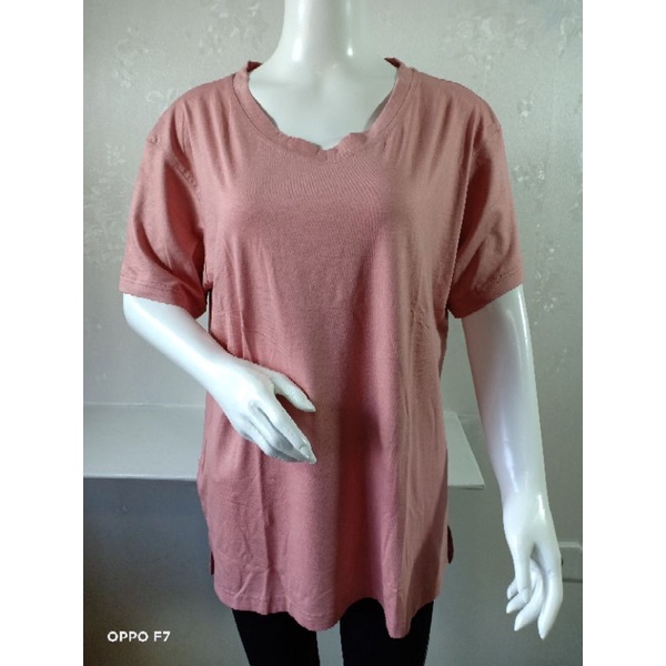 KAOS V NECK XXL ATASAN WANITA KAOS XXL KAOS JUMBO KAOS POLOS KAOS BIGSIZE XXL