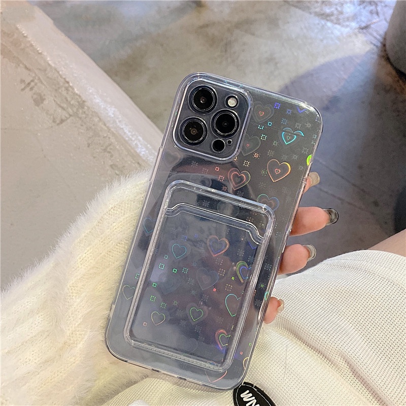 Casing Iphone 13 11 12 Pro Max Xs Max Xr 7 / 8 / Se 2020 7plus / 8plus Motif Hati Warna Gradasi