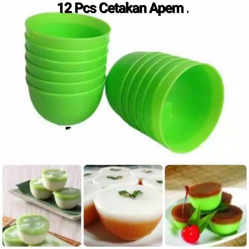 12 PCS CETAKAN APEM BESAR / CETAKAN KUE TALAM /  CETAKAN PUDING