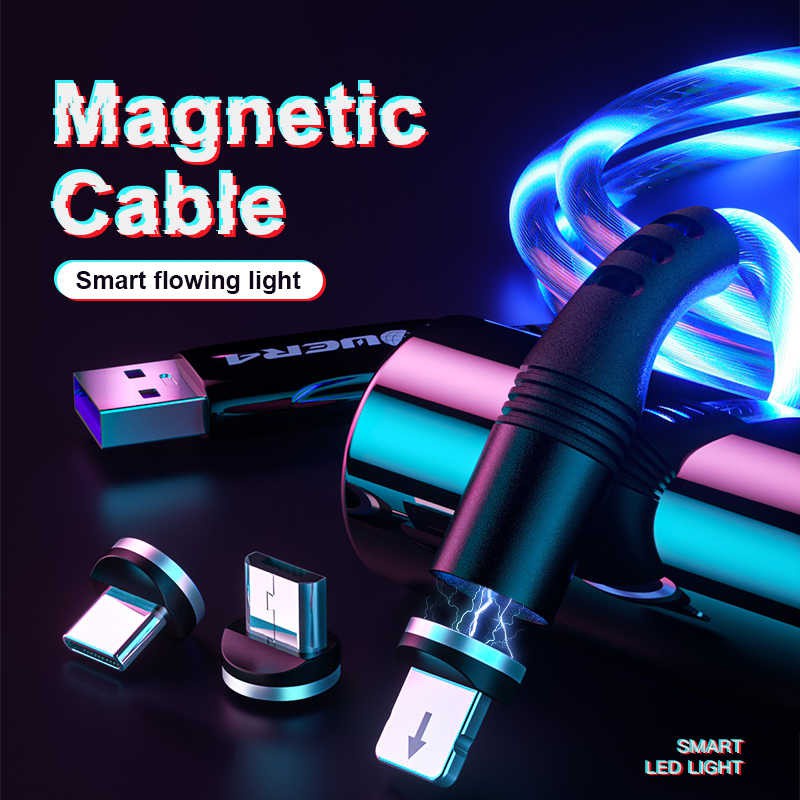 MAGNETIC LED CHARGER CABLE USB 3IN1 FAST CHARGER