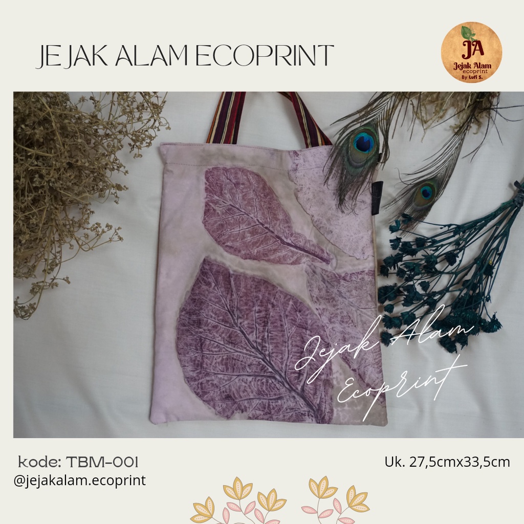 Totebag Mini Ecoprint/ Tas Hp/ Dompet Kecil/ Tempat HP/ Dompet kecil, Dompet Serut