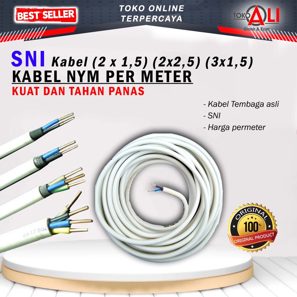 KITANI Kabel Tembaga Murni nym 2x1.5 SNI per meter