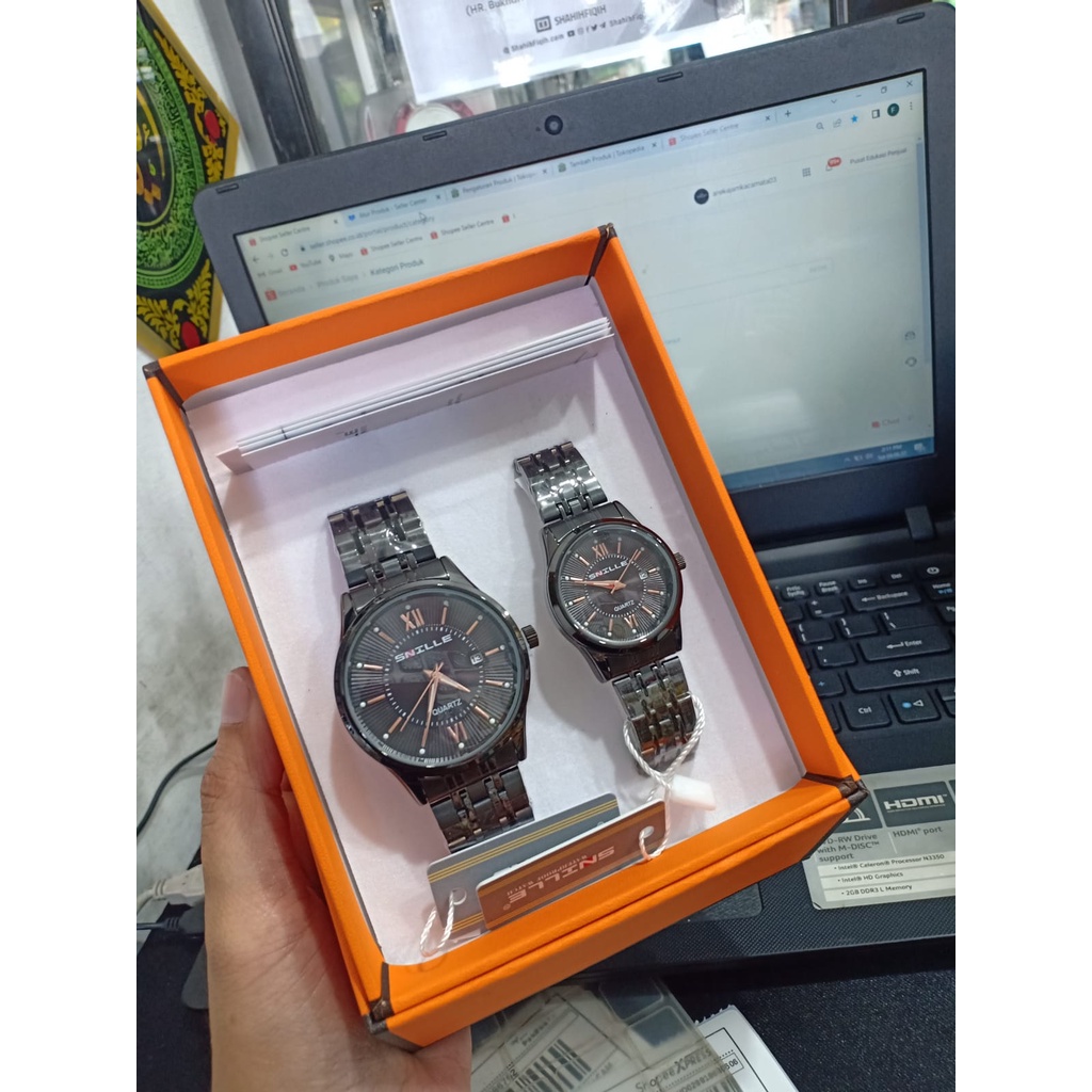 SNILE COUPLE EDITION/JAM TANGAN COUPLE SNILLE RANTAI STAINLESS/JAM TANGAN ORIGINAL/