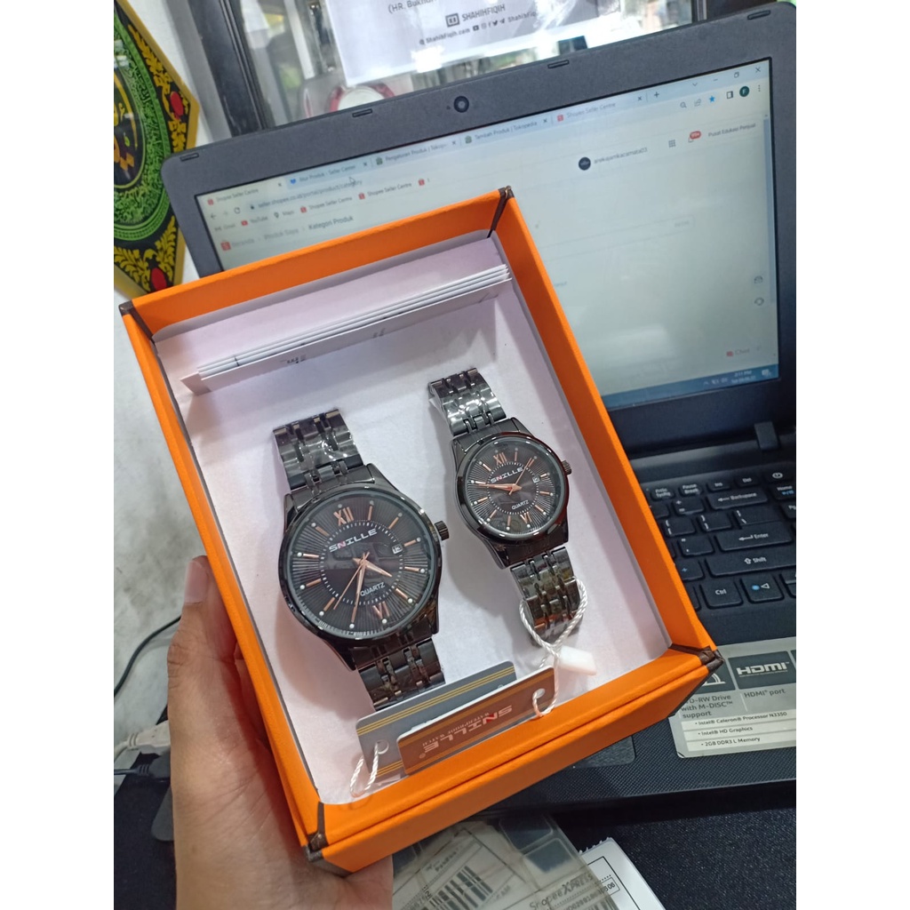 SNILE COUPLE EDITION/JAM TANGAN COUPLE SNILLE RANTAI STAINLESS/JAM TANGAN ORIGINAL/