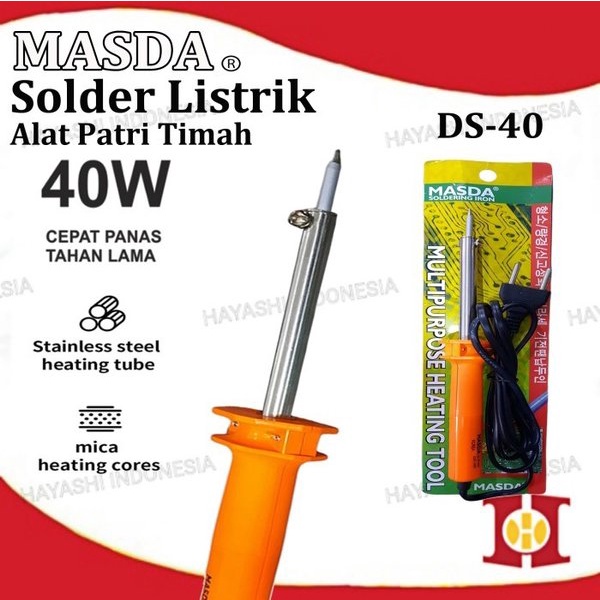 Alat Solder Tangan Listrik Kayu Patri Timah Soldering Iron 30W 40W 60W