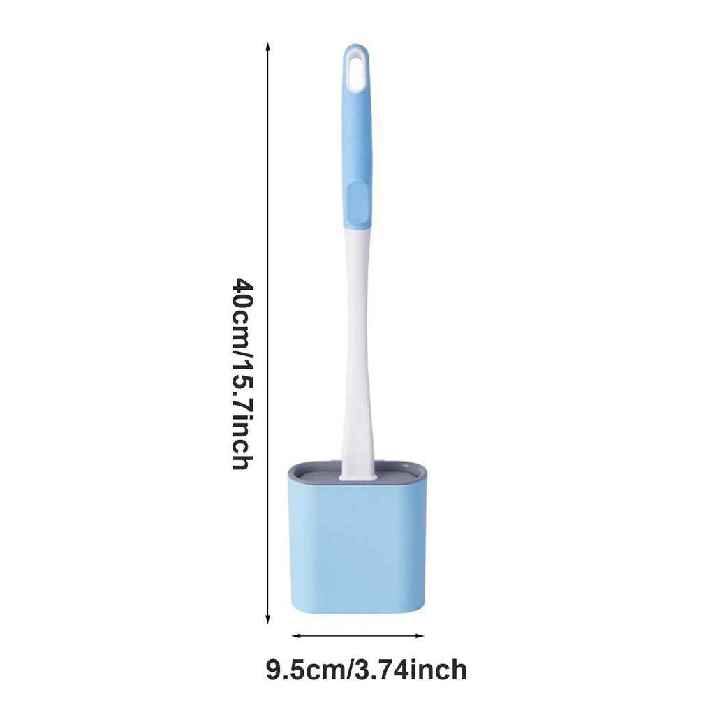 SUYOU Clean Any Corner Cleaning Toilet Brush Set Bathroom Silicone Flex Toilet Brush Long Handle Wall-Mounted With Lid with Toilet Brush Holder WC Soft/Multicolor