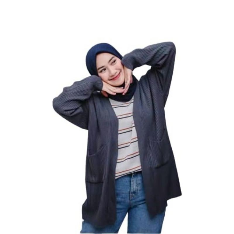 Agatha long cardi outer wanita fashion remaja