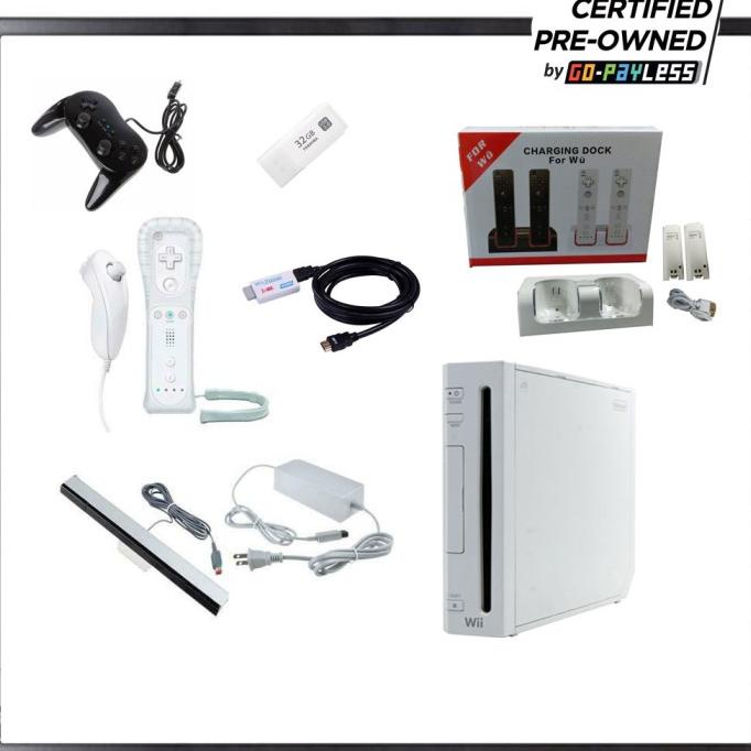 Nintendo Wii [Preowned] + 32 GB Flash Disk Full Games by GoPayLess
