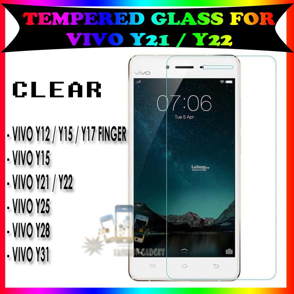 TEMPERED GLASS VIVO Y12 VIVO Y15 VIVO Y17 FINGER VIVO Y21 VIVO Y22 VIVO Y25 VIVO  Y28 VIVO Y31 ANTI GORES KACA TEMPER GLASS