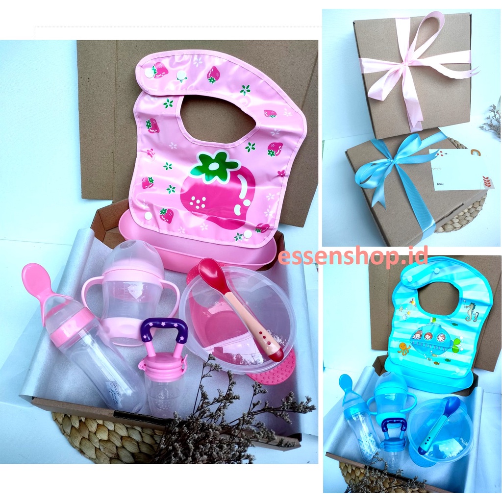 Hampers Kado Bayi perlengkapan alat makan mpasi bayi Free BOX dan kartu ucapan