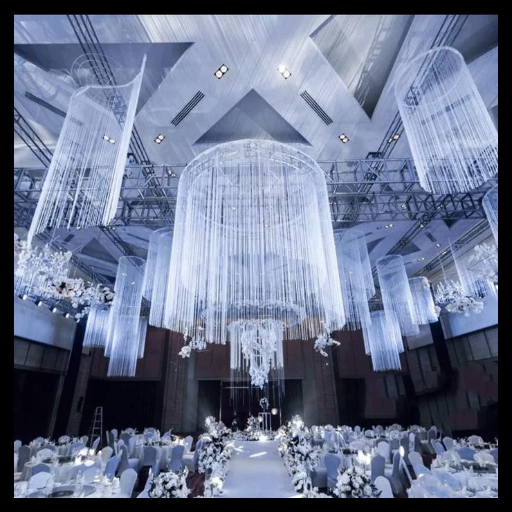 Tirai Benang Putih Glitter 3X3 Premium