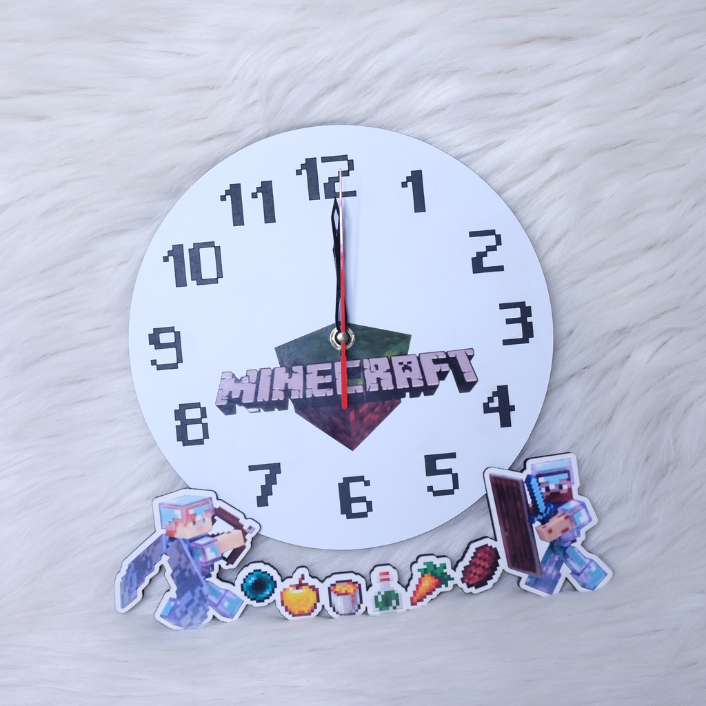 Jam Dinding Minecraft Gift Custom Clock Hadiah Ulang Tahun