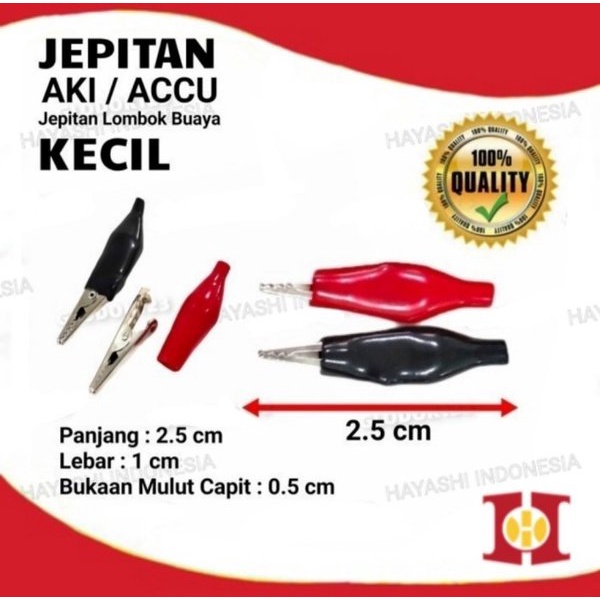 Jepit Capit Buaya Aki Lombok Kabel Accu Batre Kecil Tanggung Besar - 20pcs