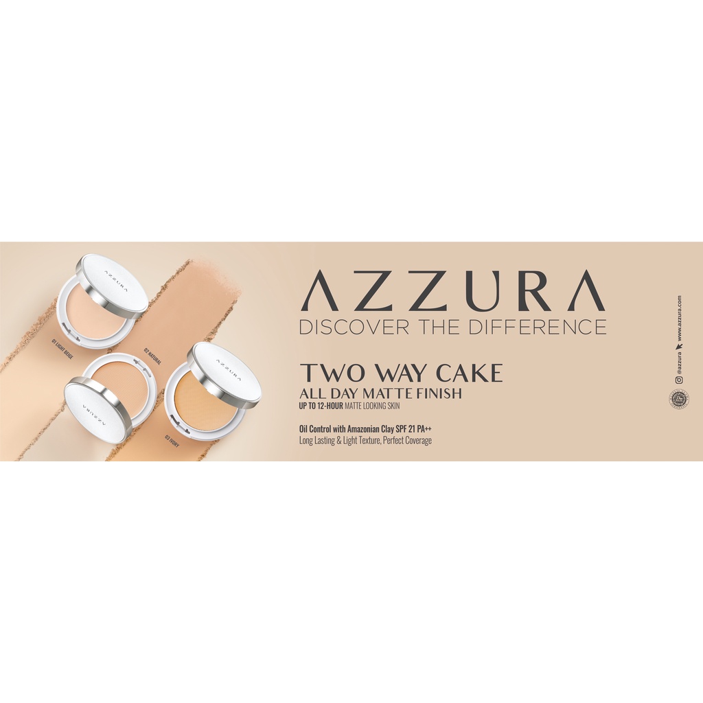 AZZURA Two Way Cake Bedak Foundation Spf 21 - FOUNDATIION AZZURA ALL DAY MATTE FINISH