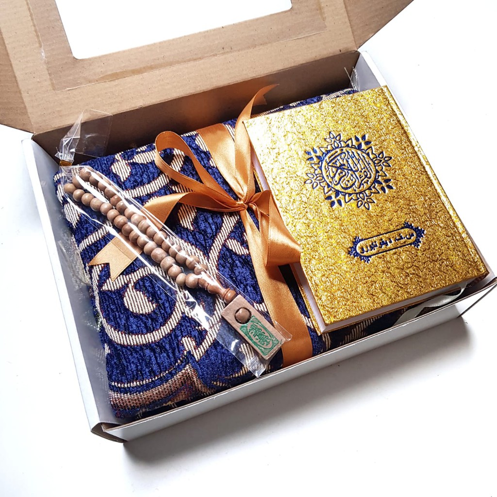 [BS9QT] PAKET SAJADAH TURKI S9 + AL QURAN  + BONUS TASBIH + PACKING BOX JINJING HAMPERS GURU KADO GURU