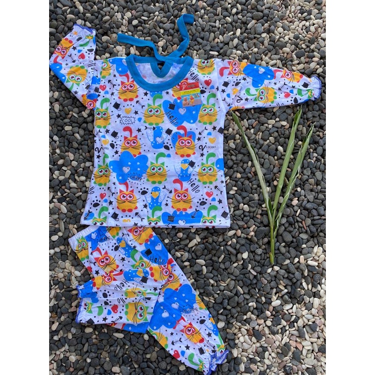 baju bayi perempuan motif hello viori (PPC001)setelan 3-18 bulan (RG026)