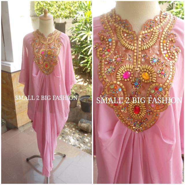 Kaftan merah pink navy kuning pink dusty / kaftan jumbo / kaftan pesta / kaftan lebaran murah