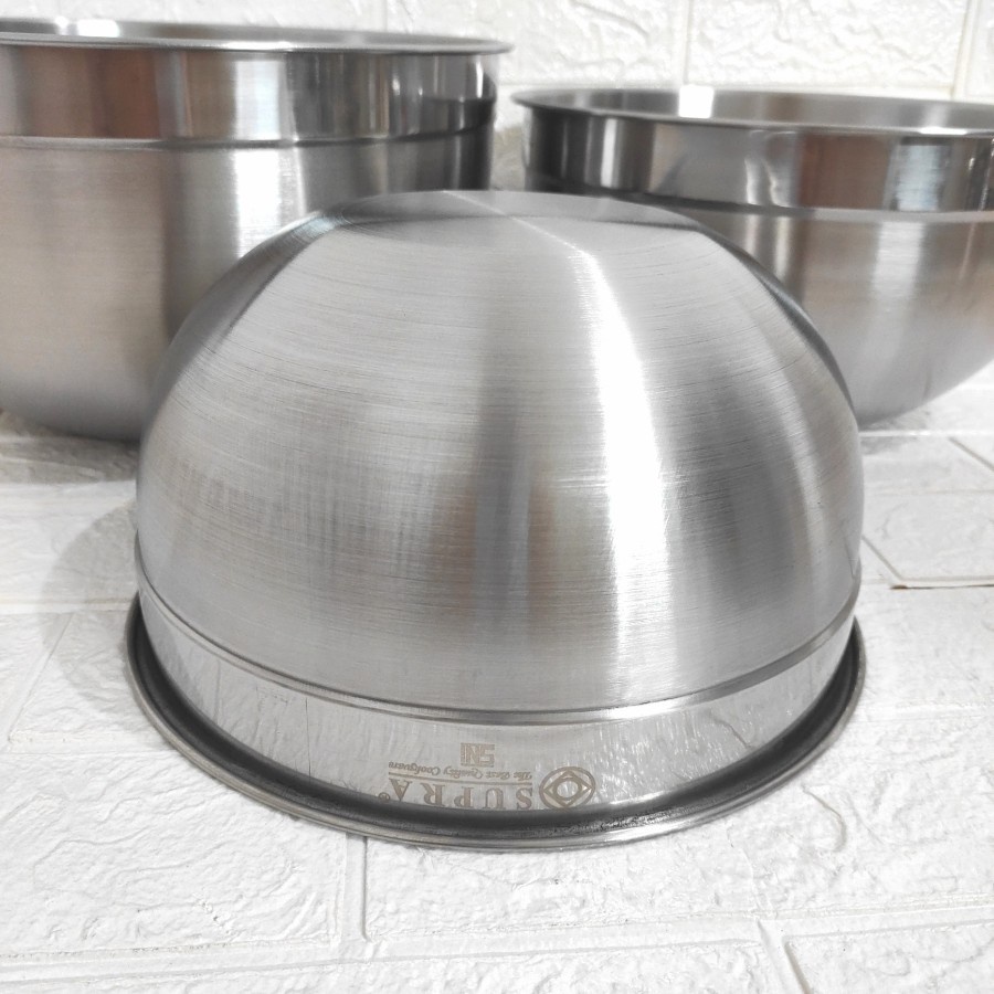 SUPRA Mixing Bowl Stainless Steel Mangkok Baskom Aduk Mixer 21 25 29 33