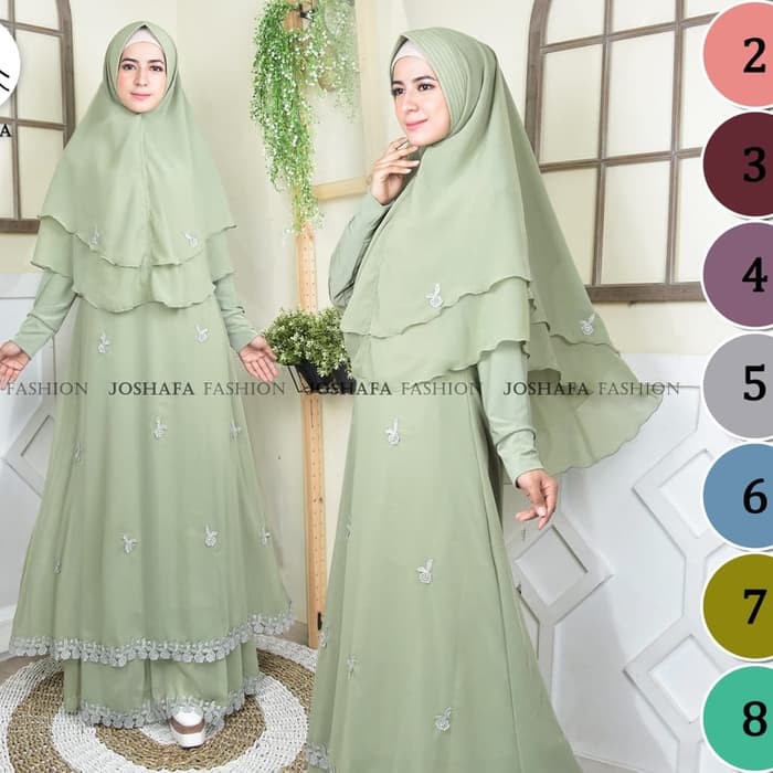GAMIS SETELAN SYARI HIJAB DOUBLE SIFON KOMBINASI RENDA TINGKAT