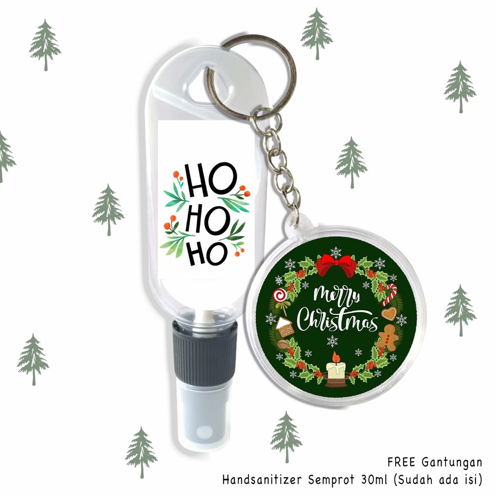 (FREE GANTUNGAN KUNCI) HAND SANITIZER / KADO NATAL / TUKARAN KADO / CHRITMAS EDITION / INCLUDE ISI 30 ML / HOHO