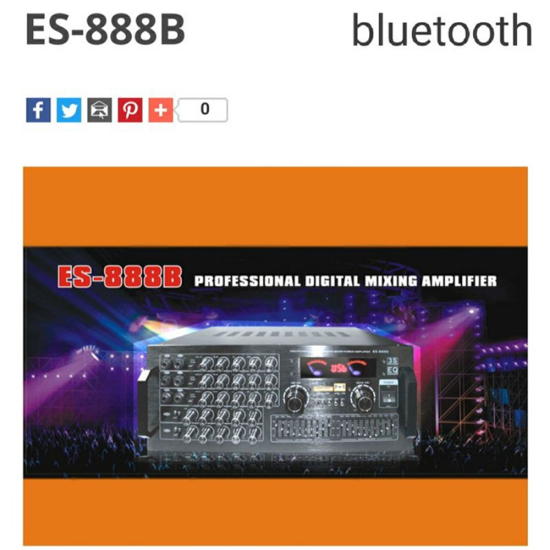EALSEM ES 888 B 888B ES-888B POWER AMPLIFIER PROFESSIONAL ECHO CONTROL BLUETOOTH USB MEMORY CARD