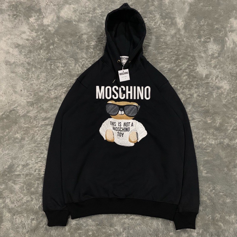 Sweater Hoodie Moschino Bear Big Bordir Fulltag &amp; Lebel