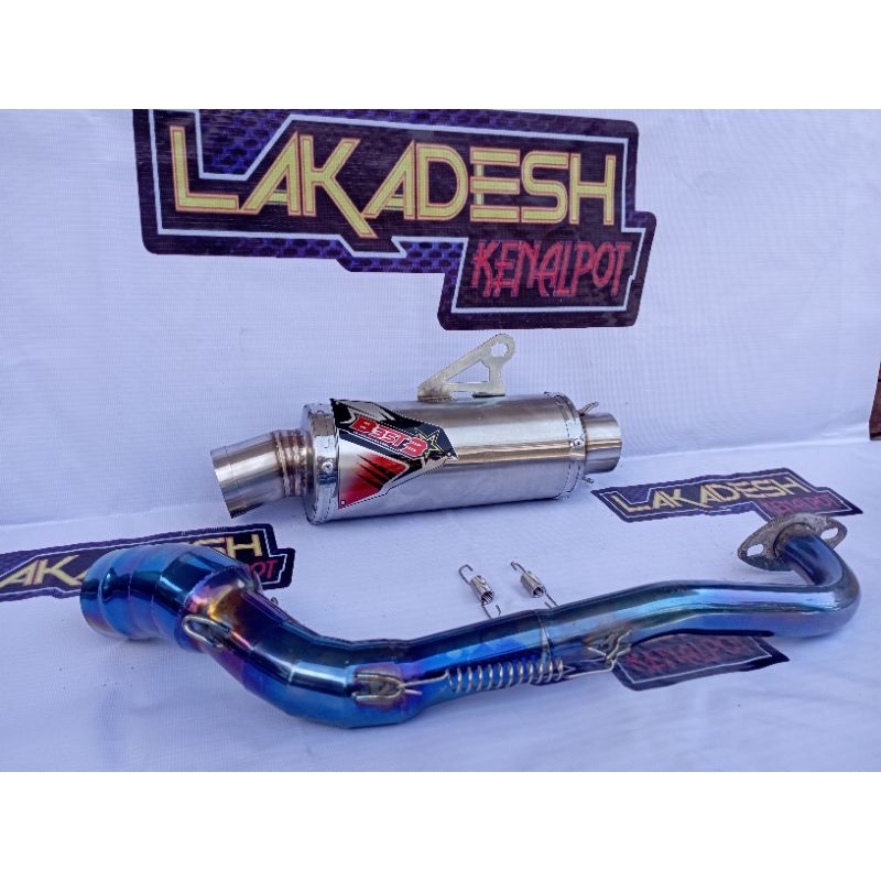 KNALPOT BEST 3 LEHER BLUEMOON (INLET 38/50) BEAT MIO VARIO AEROX SCOOPY NMAX PCX ADV LEXI GENIO DLL