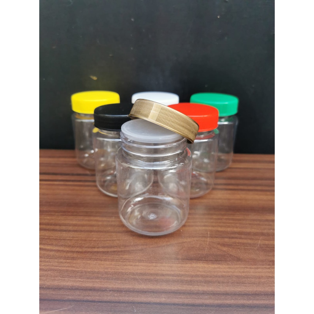 GRATIS PLUG - TOPLES Plastik BULAT 200 ml / Toples Sambal / Toples Bawang / Toples Bumbu/ Botol Selai / Toples Jar