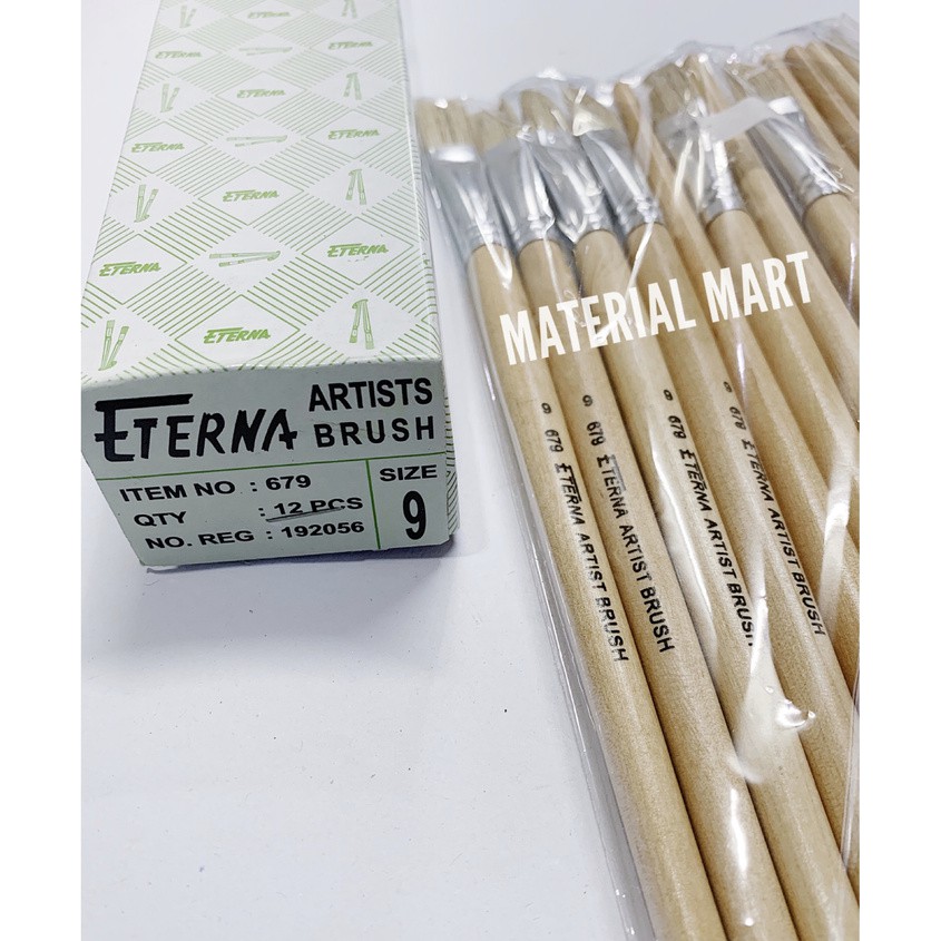 Kuas Lukis Eterna No 9 | Kuas Gambar | Peralatan Melukis | Paint Brush Per [1 PC] Material Mart