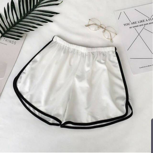 SAC014 Pakaian Fashion Trendy Celana Wanita / Cewek Premium Kekinian Elodie Short Pants Putih L