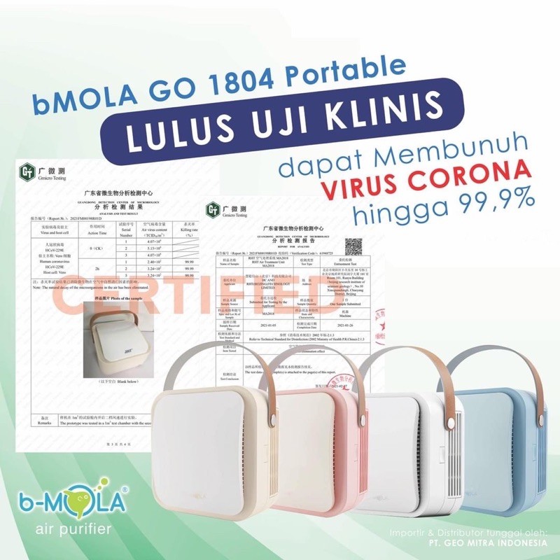 bMOLA air purifier 1804 bMOLA GO