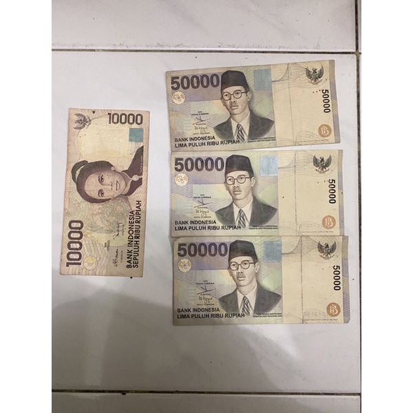 Uang Lama Kuno 1999 50000 dan 1998 10000 Indonesia