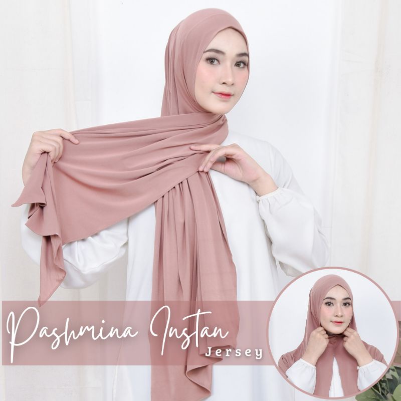 Pashmina Instan Jersey Premium 180 Cm x 75 Cm Pasmina Instant Terbaru