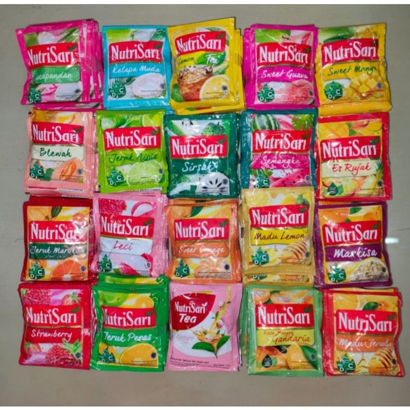 

Nutrisari @11 - 14 gr all varian terlengkap renceng isi 10 pcs (sachet)