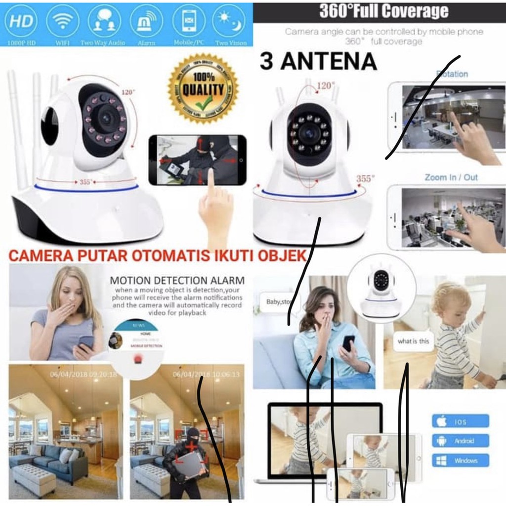 V380 PRO IP CAMERA 2MP FULL HD WIRELESS BABY CAM AUTO TRACKING FACE DETECTION XIAOMI CCTV KILLER