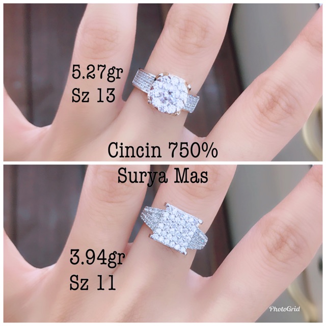 Cincin emas asli kadar 750%