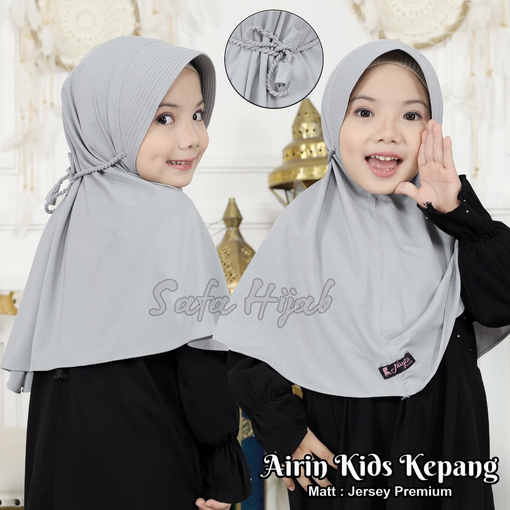 Kerudung Anak Jilbab Instan Anak Airin Kids Kepang Hijab Instan Tali Jersey Airis Safa Hijab