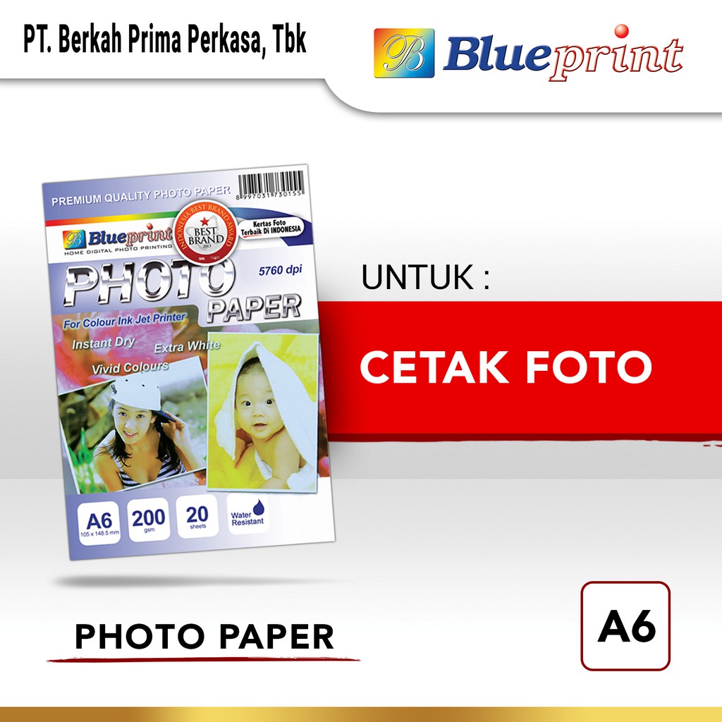 

Kertas Foto Glossy BLUEPRINT A6 200 gsm