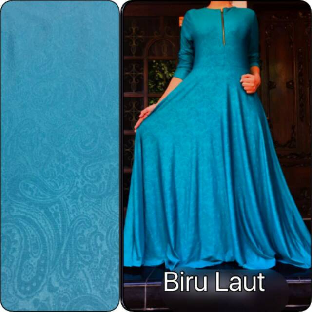 Dress Jersey Emboss Biru Laut