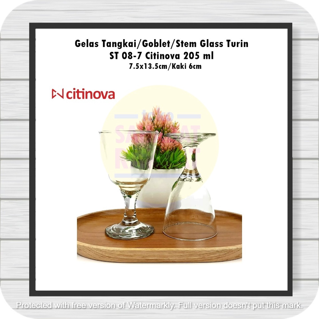 [6 pcs] Gelas Tangkai/Goblet/Stem Glass/Gelas Koktail Turin ST 08-7 Citinova 205ml
