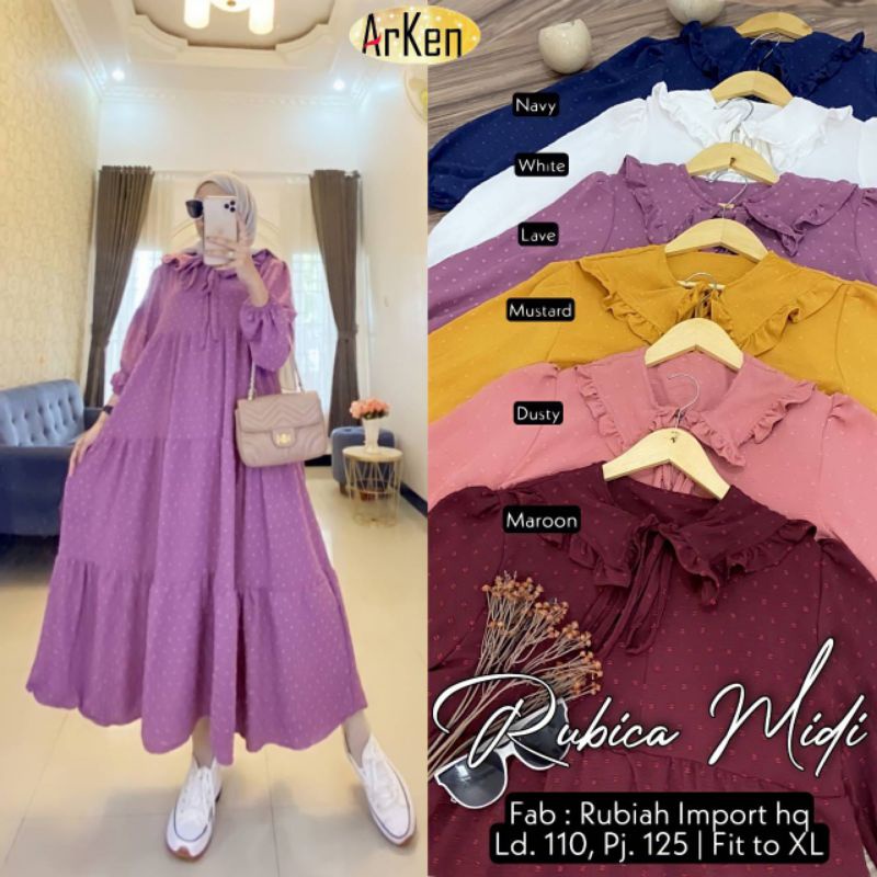 GAMIS RUBICA MIDI // RUBIAH IMPORT ORI BY ARKEN