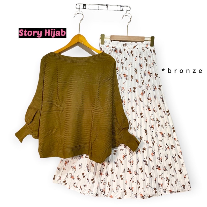 KENNY SET ( ATASAN + ROK ) by EMIRATE // BEST SELLER // BISA COD-Bronze