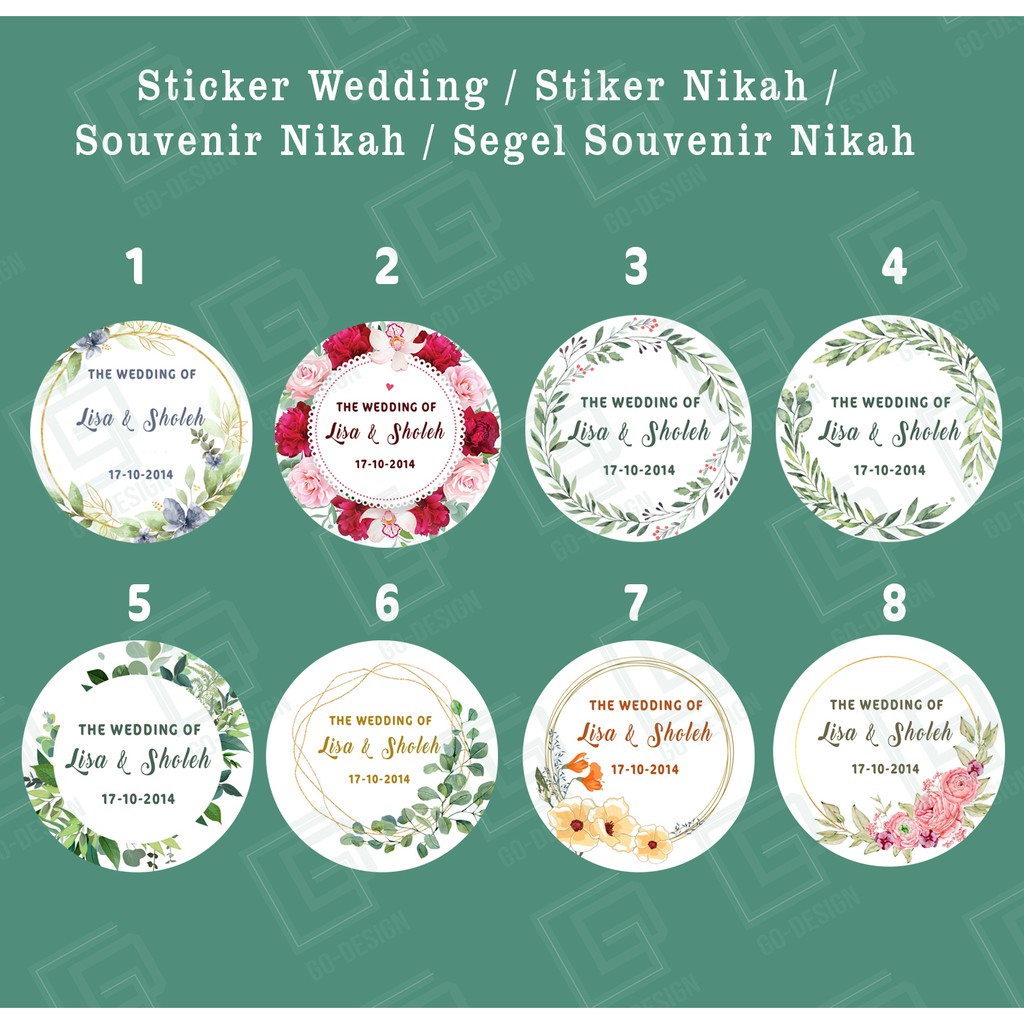 

Sticker Wedding / Stiker Nikah / Souvenir Nikah / Segel Souvenir Nikah/stiker khitan/tasyakuran