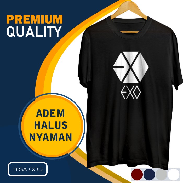 Kaos Pria Distro Polos Oblong Hitam Keren Murah Jumbo Baju Pria Cowok Exo